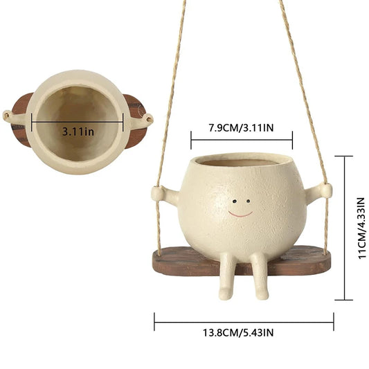 Happy Swing Face Planter Pot
