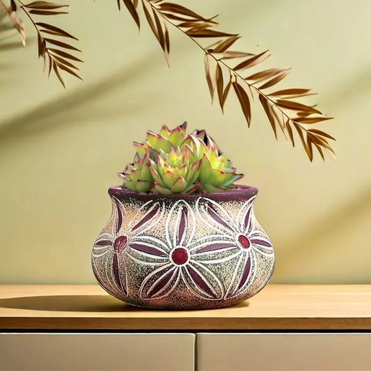 Painted Ceramic Flower Pot