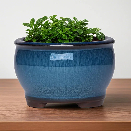 Blue Ceramic Garden Planter Pot