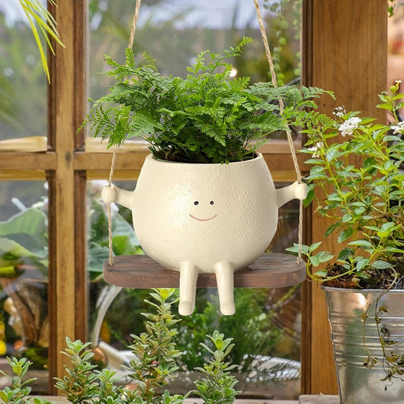 Happy Swing Face Planter Pot