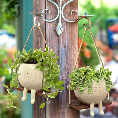 Happy Swing Face Planter Pot