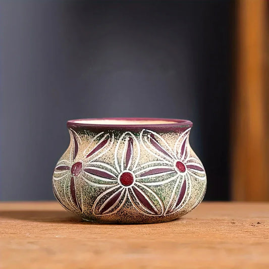 Painted Ceramic Flower Pot