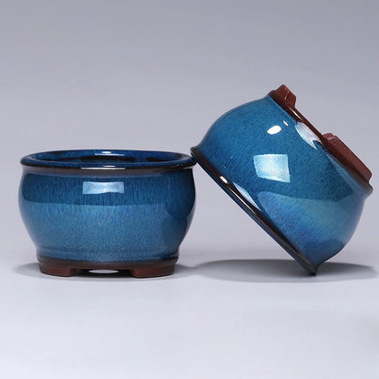 Blue Ceramic Garden Planter Pot